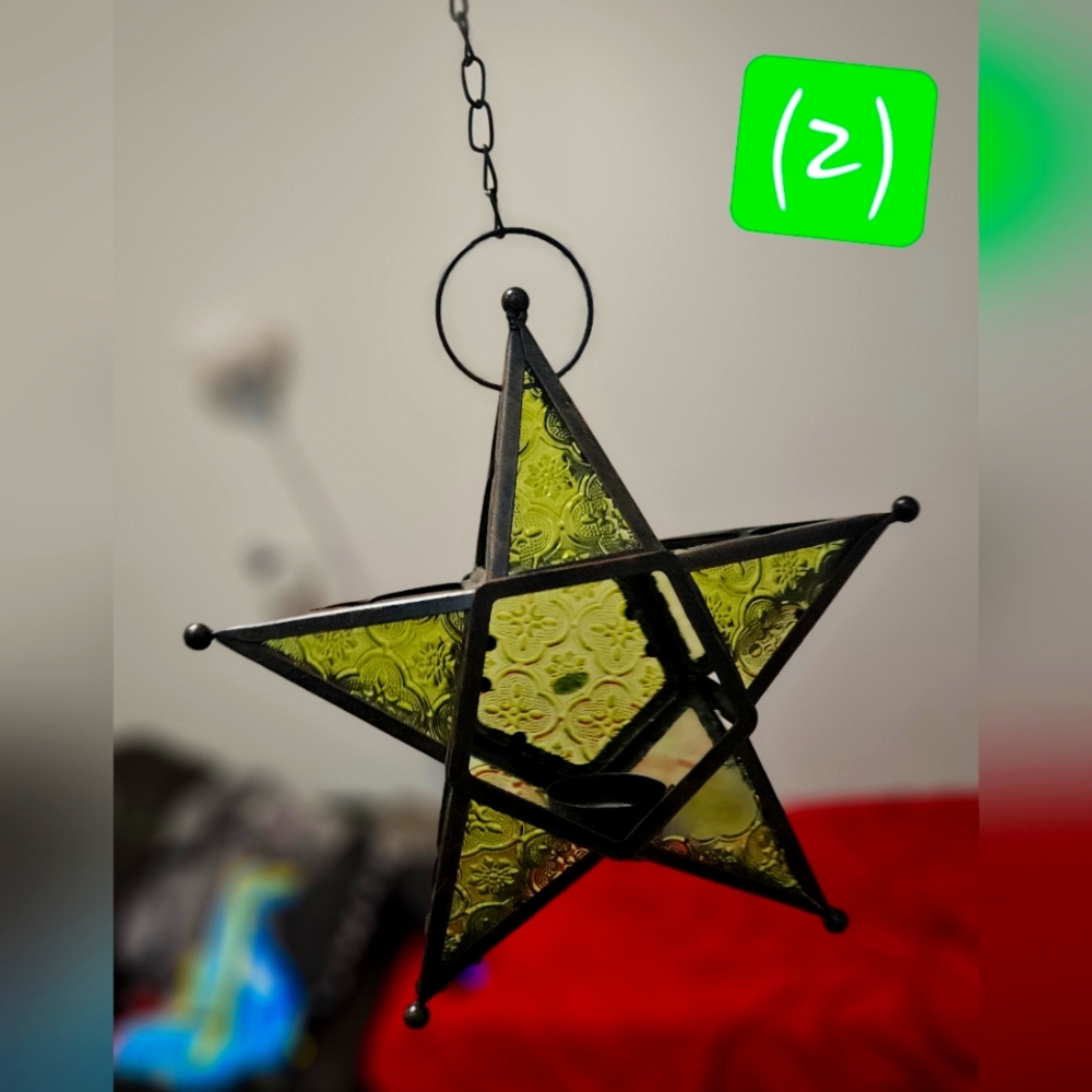 Decor - stars hanging candle holder (6)